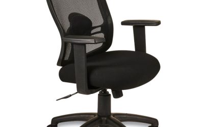 Alera Etros Series Mesh Mid-Back Petite Swivel/Tilt Chair, Supports Up to 275 lb, 17.71″ to 21.65″ Seat Height, Black