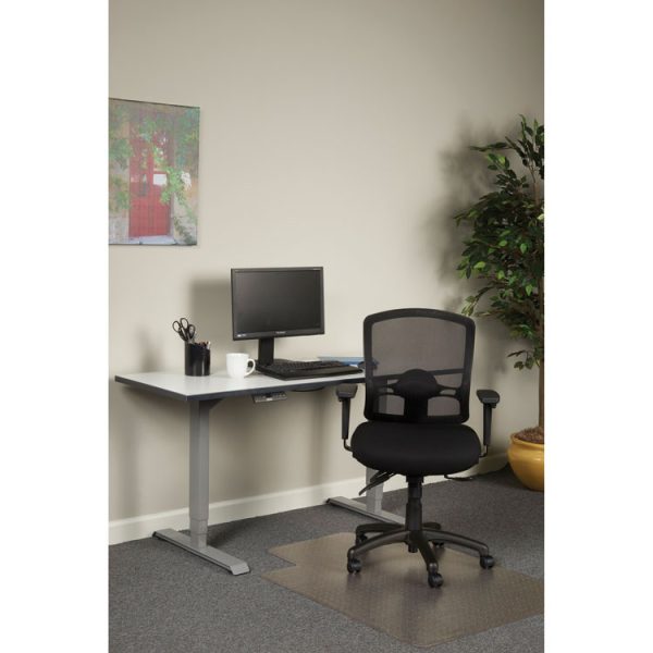 Alera Etros Series Mesh Mid-Back Petite Multifunction Chair, Supports Up To 275 Lb, 17.16" To 20.86" Seat Height, Black - Image 7