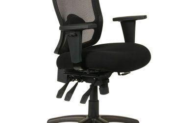 Alera Etros Series Mesh Mid-Back Petite Multifunction Chair, Supports Up To 275 Lb, 17.16″ To 20.86″ Seat Height, Black
