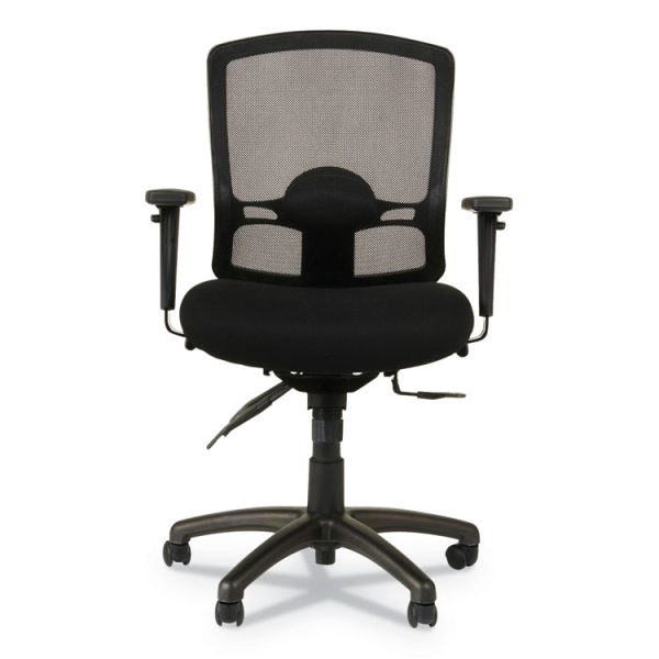 Alera Etros Series Mesh Mid-Back Petite Multifunction Chair, Supports Up To 275 Lb, 17.16" To 20.86" Seat Height, Black - Image 2