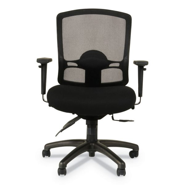 Alera Etros Series Mesh Mid-Back Petite Multifunction Chair, Supports Up To 275 Lb, 17.16" To 20.86" Seat Height, Black - Image 4