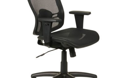 Alera Etros Series Suspension Mesh Mid-Back Synchro Tilt Chair, Supports Up To 275 Lb, 15.74″ To 19.68″ Seat Height, Black