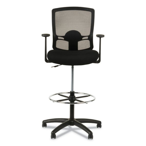 Alera Etros Series Mesh Stool, Supports Up To 275 Lb, 25.19" To 35.23" Seat Height, Black - Image 2
