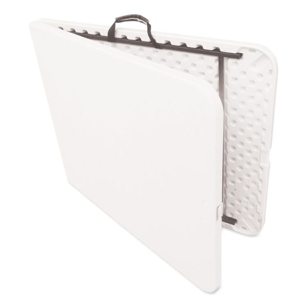 Fold-in-Half Resin Folding Table, Rectangular, 72w x 29.63d x 29.25h, White - Image 5