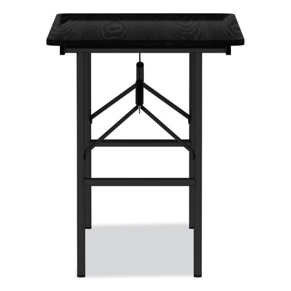 Wood Folding Table, Rectangular, 48w x 23.88d x 29h, Black - Image 3