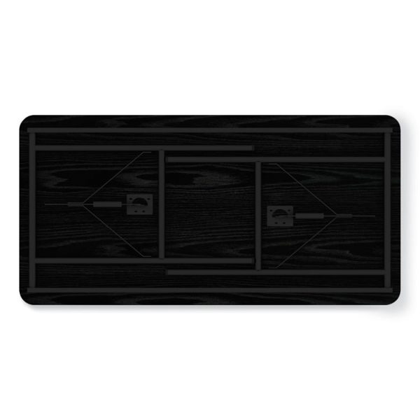 Wood Folding Table, Rectangular, 48w x 23.88d x 29h, Black - Image 5