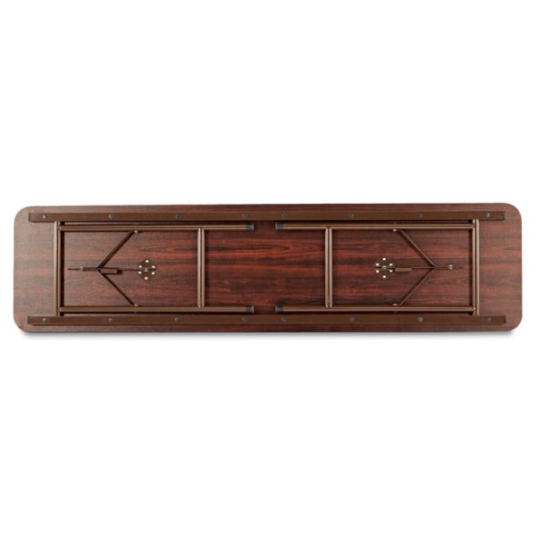 Wood Folding Table, Rectangular, 71.88w X 17.75d X 29.13h, Mahogany - Image 2