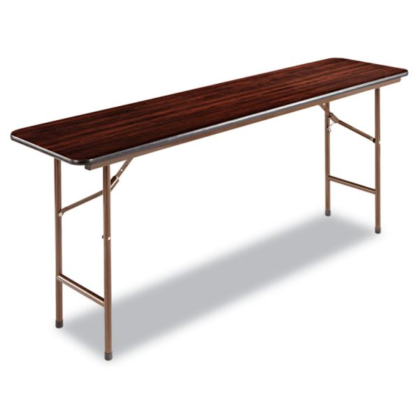Wood Folding Table, Rectangular, 71.88w X 17.75d X 29.13h, Mahogany - Image 4
