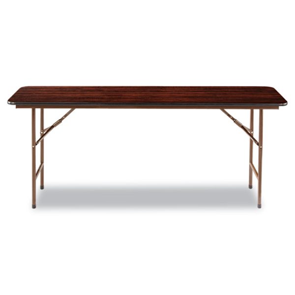 Wood Folding Table, Rectangular, 71.88w X 17.75d X 29.13h, Mahogany - Image 5