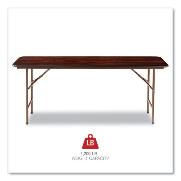 Wood Folding Table, Rectangular, 71.88w X 17.75d X 29.13h, Mahogany - Image 6