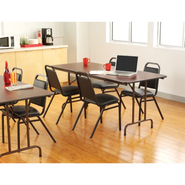 Wood Folding Table, Rectangular, 71.88w X 29.88d X 29.13h, Mahogany - Image 5