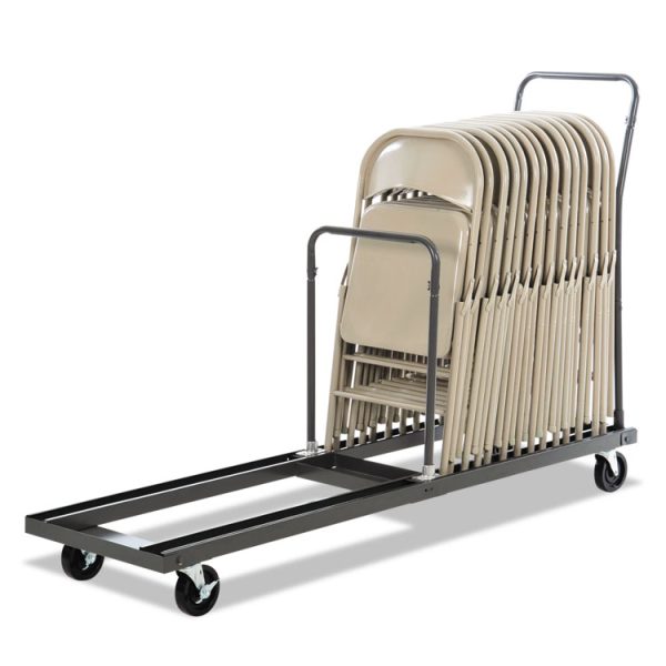 Chair/Table Cart, Metal, 600 lb Capacity, 20.86" x 50.78" to 72.04" x 43.3", Black - Image 2