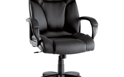Alera Fraze Series Executive High-Back Swivel/tilt Bonded Leather Chair, Supports 275 Lb, 17.71″ To 21.65″ Seat Height, Black
