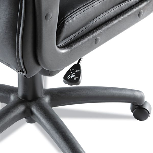 Alera Fraze Series Executive High-Back Swivel/tilt Bonded Leather Chair, Supports 275 Lb, 17.71" To 21.65" Seat Height, Black - Image 2