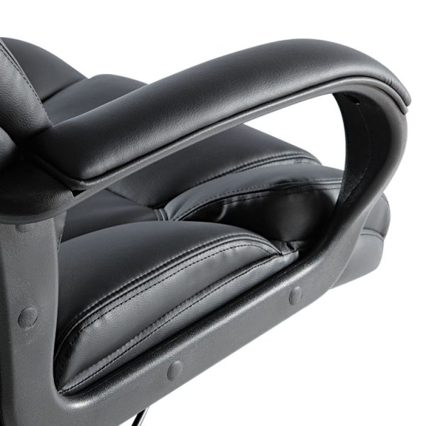 Alera Fraze Series Executive High-Back Swivel/tilt Bonded Leather Chair, Supports 275 Lb, 17.71" To 21.65" Seat Height, Black - Image 5