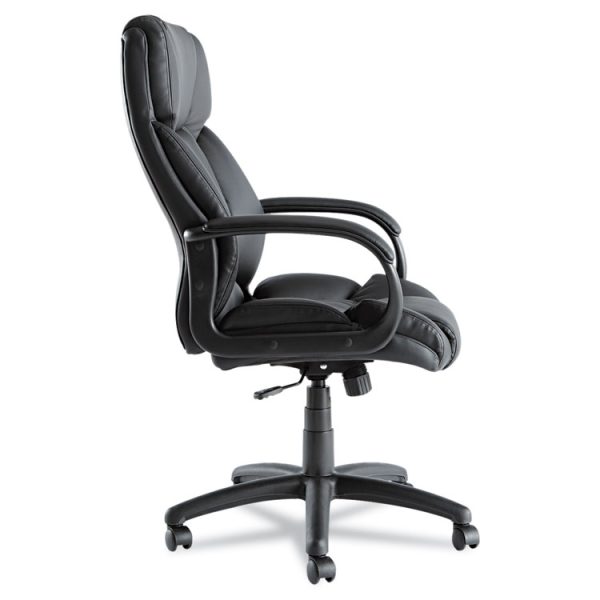Alera Fraze Series Executive High-Back Swivel/tilt Bonded Leather Chair, Supports 275 Lb, 17.71" To 21.65" Seat Height, Black - Image 4