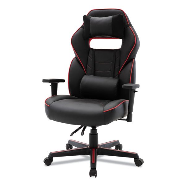Racing Style Ergonomic Gaming Chair, Supports 275 Lb, 15.91" To 19.8" Seat Height, Black/red Trim Seat/back, Black/red Base - Image 8