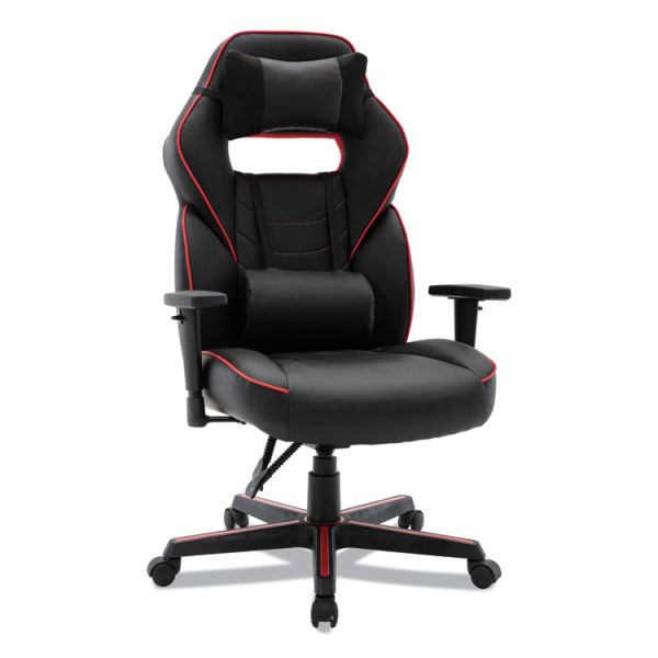 Racing Style Ergonomic Gaming Chair, Supports 275 Lb, 15.91" To 19.8" Seat Height, Black/red Trim Seat/back, Black/red Base - Image 4