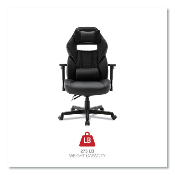 Racing Style Ergonomic Gaming Chair, Supports 275 Lb, 15.91" To 19.8" Seat Height, Black/gray Trim Seat/back, Black/gray Base - Image 9
