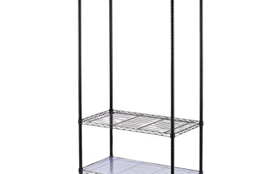 Wire Shelving Garment Rack, 30 Garments, 36w X 18d X 75h, Black