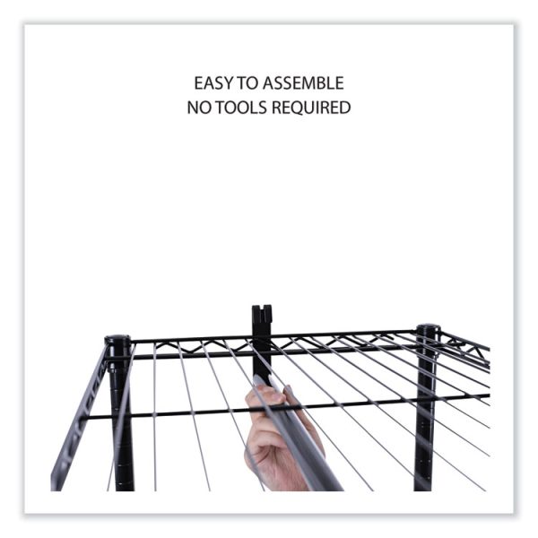 Wire Shelving Garment Rack, 30 Garments, 36w X 18d X 75h, Black - Image 8