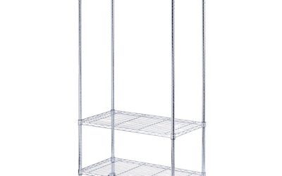 Wire Shelving Garment Rack, 30 Garments, 36w X 18d X 75h, Silver