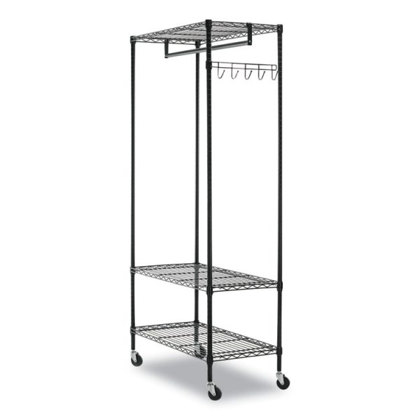 Wire Shelving Garment Rack, 40 Garments, 48w X 18d X 75h, Black - Image 2