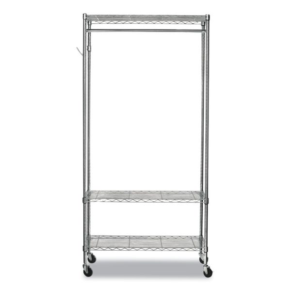 Wire Shelving Garment Rack, 40 Garments, 48w X 18d X 75h, Silver - Image 2