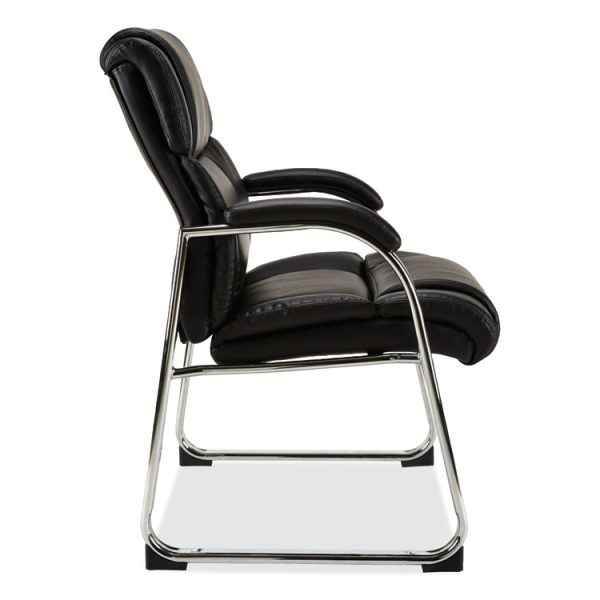 Alera Hildred Series Guest Chair, 25" x 28.94" x 37.8", Black Seat, Black Back, Chrome Base - Image 3