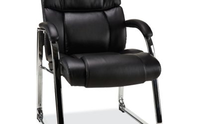 Alera Hildred Series Guest Chair, 25″ x 28.94″ x 37.8″, Black Seat, Black Back, Chrome Base