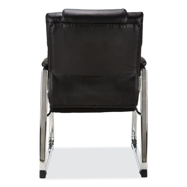 Alera Hildred Series Guest Chair, 25" x 28.94" x 37.8", Black Seat, Black Back, Chrome Base - Image 2