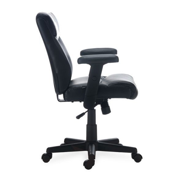 Alera Harthope Leather Task Chair, Supports Up to 275 lb, Black Seat/Back, Black Base - Image 5