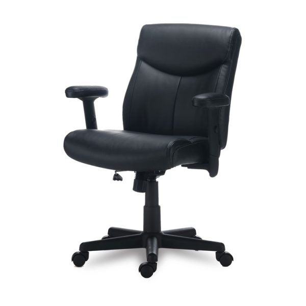 Alera Harthope Leather Task Chair, Supports Up to 275 lb, Black Seat/Back, Black Base - Image 4