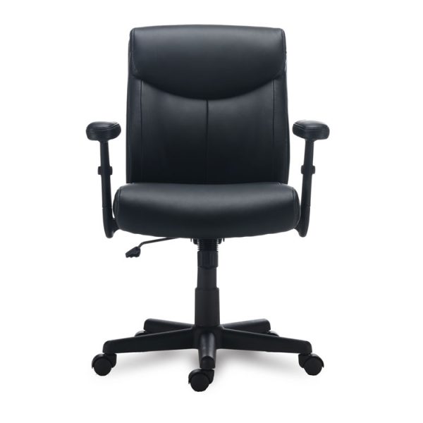 Alera Harthope Leather Task Chair, Supports Up to 275 lb, Black Seat/Back, Black Base - Image 2
