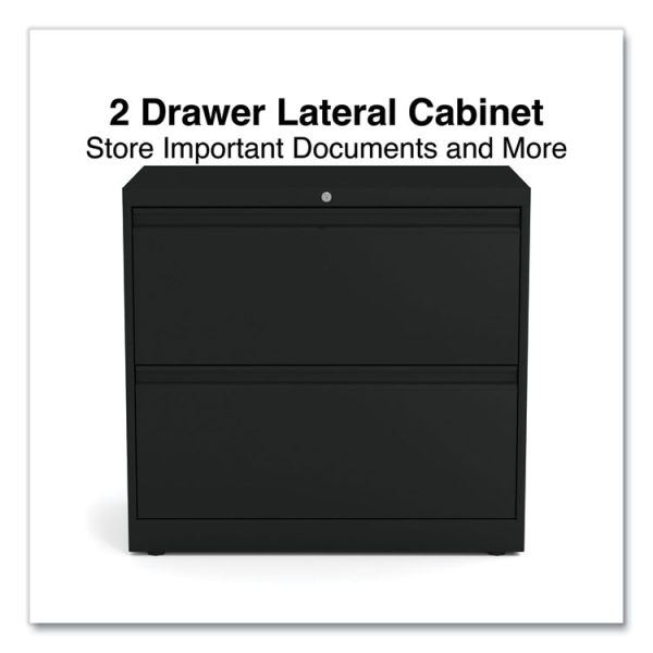 Lateral File, 2 Legal/Letter-Size File Drawers, Black, 30" x 18.63" x 28" - Image 2