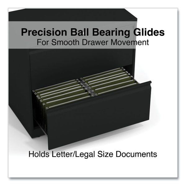 Lateral File, 2 Legal/Letter-Size File Drawers, Black, 30" x 18.63" x 28" - Image 3