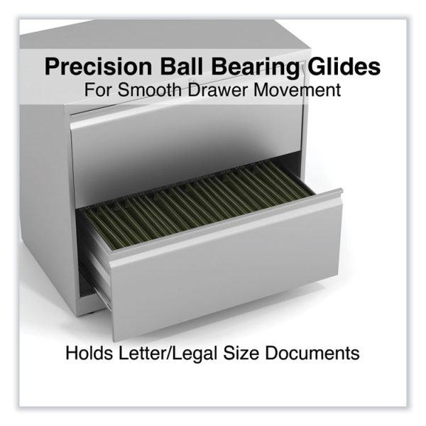Lateral File, 2 Legal/Letter-Size File Drawers, Light Gray, 36" x 18.63" x 28" - Image 3