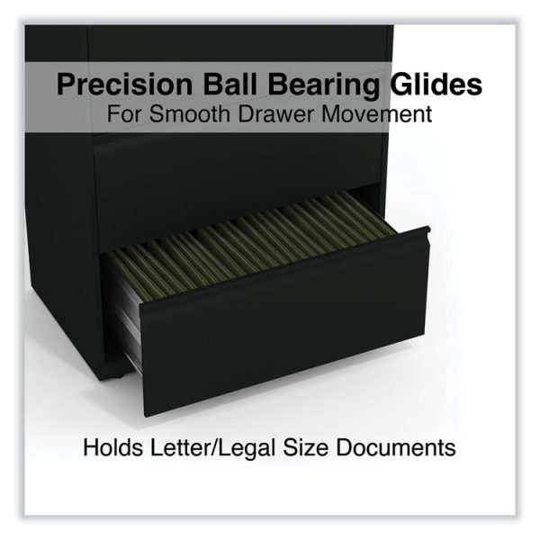 Lateral File, 4 Legal/Letter-Size File Drawers, Black, 30" x 18.63" x 52.5" - Image 3
