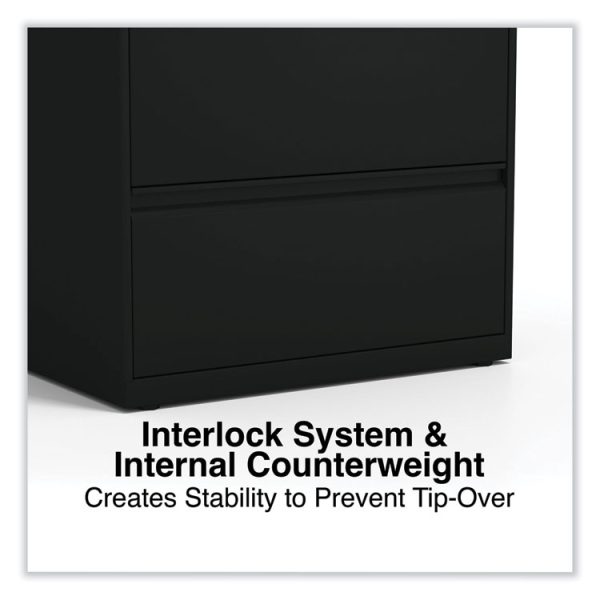 Lateral File, 4 Legal/Letter-Size File Drawers, Black, 30" x 18.63" x 52.5" - Image 8