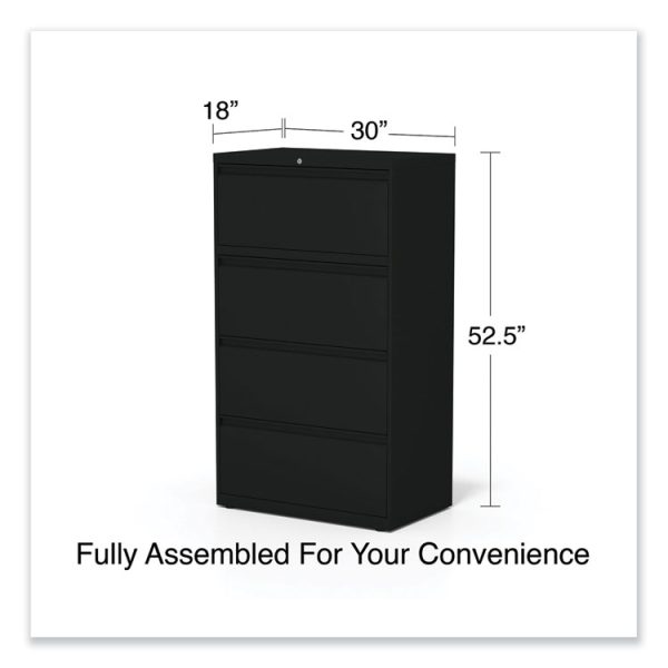 Lateral File, 4 Legal/Letter-Size File Drawers, Black, 30" x 18.63" x 52.5" - Image 9