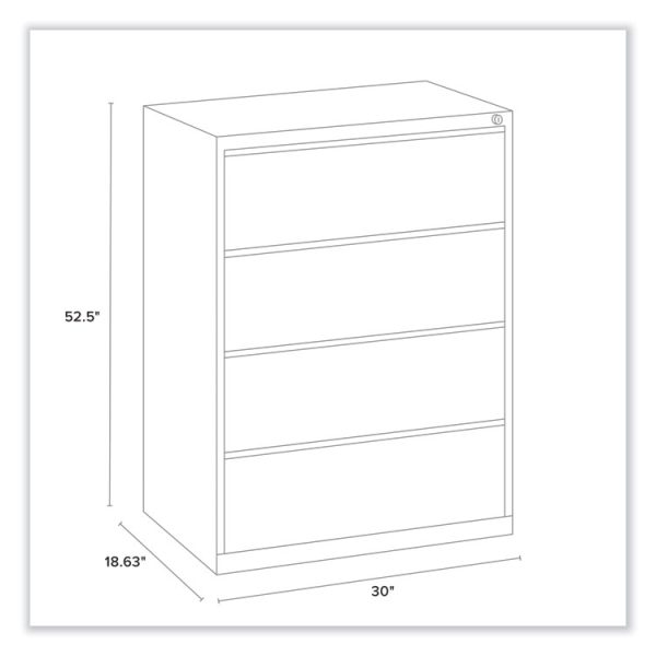 Lateral File, 4 Legal/Letter-Size File Drawers, Black, 30" x 18.63" x 52.5" - Image 10