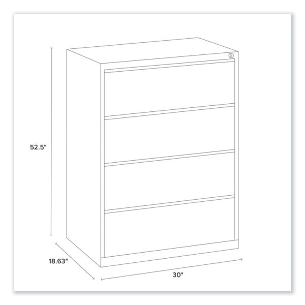 Lateral File, 4 Legal/Letter-Size File Drawers, Putty, 30" x 18.63" x 52.5" - Image 6