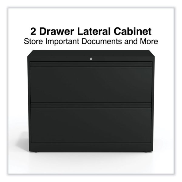 Lateral File, 2 Legal/Letter-Size File Drawers, Black, 36" x 18.63" x 28" - Image 2