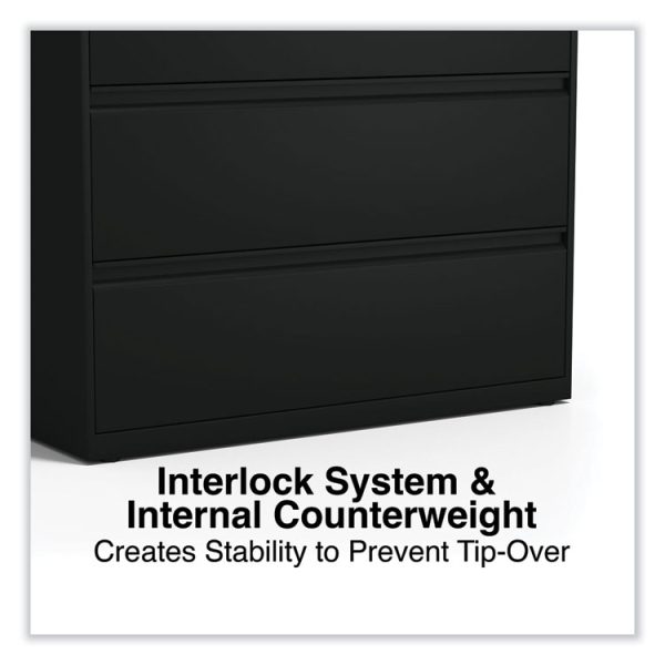 Lateral File, 2 Legal/Letter-Size File Drawers, Black, 36" x 18.63" x 28" - Image 5