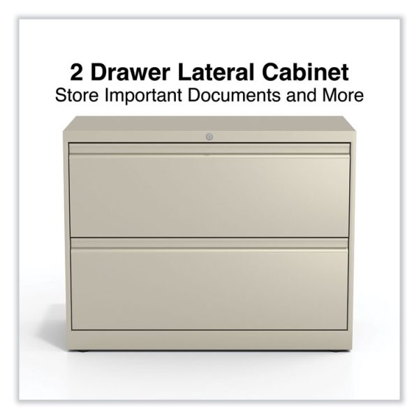 Lateral File, 2 Legal/Letter-Size File Drawers, Putty, 36" x 18.63" x 28" - Image 2