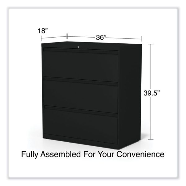 Lateral File, 3 Legal/Letter/A4/A5-Size File Drawers, Black, 36" x 18.63" x 40.25" - Image 6