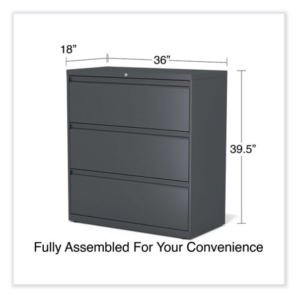 Lateral File, 3 Legal/Letter/A4/A5-Size File Drawers, Charcoal, 36" x 18.63" x 40.25" - Image 6