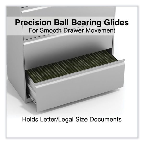 Lateral File, 4 Legal/Letter-Size File Drawers, Light Gray, 36" x 18.63" x 52.5" - Image 3