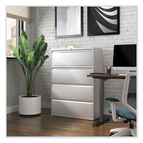 Lateral File, 4 Legal/Letter-Size File Drawers, Light Gray, 36" x 18.63" x 52.5" - Image 7