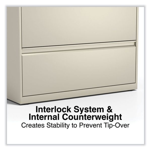 Lateral File, 4 Legal/Letter-Size File Drawers, Putty, 36" x 18.63" x 52.5" - Image 5